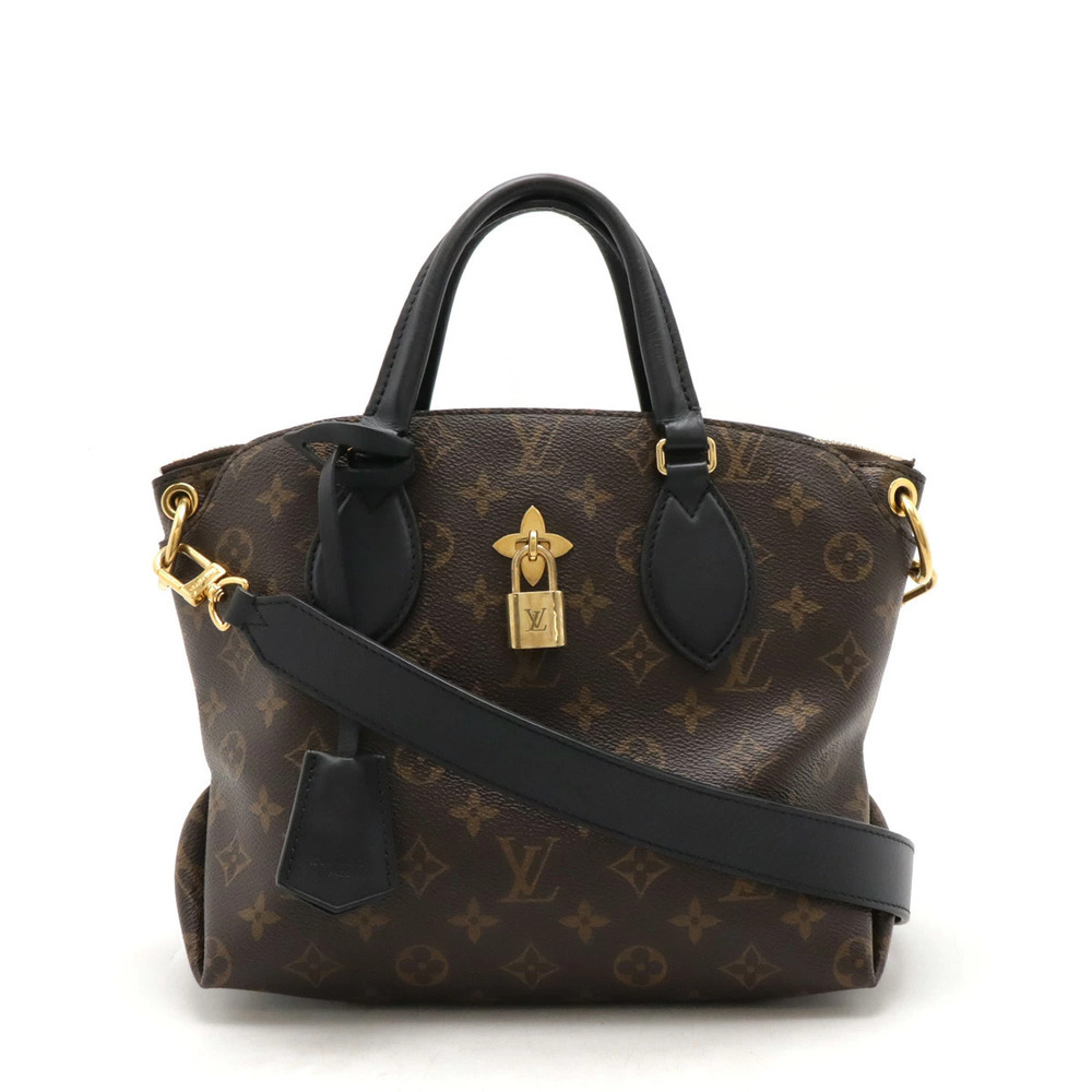 LOUIS VUITTON Monogram Flower Zip Tote Bag Handbag Shoulder Noir Black